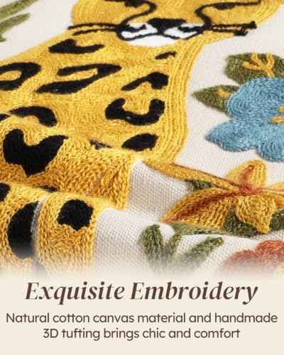 Floral Embroidery Canvas Tote Bag with Magnetic Closure for Daily - Image 4