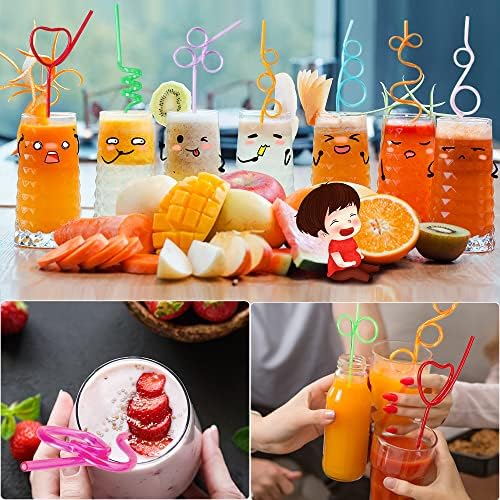 24 Pcs Silly Crazy Straws for Kids Reusable Plastic Loop Curly Crazy Drinking Straws for Classroom Activities Valentines Day Gift Christmas Birthday Wedding Party Supplies Decoration (Pack of 2) - Image 4