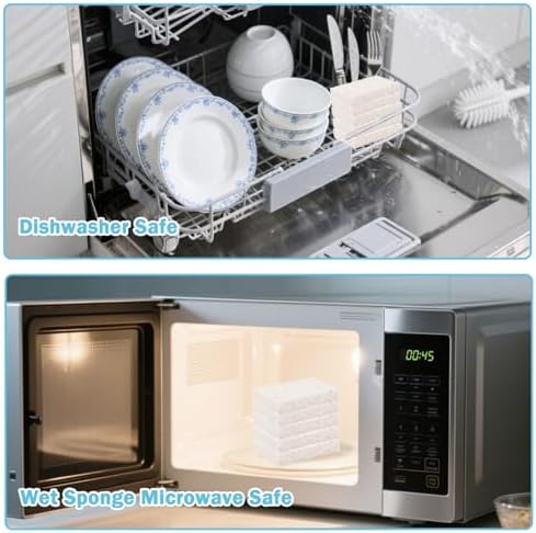 YoleShy 24 Pack White Sponges Kitchen Natural Compressed Cellulose Sponges for Dishes Non Scratch for Household Cookware Bathroom Cars Soft Super Absorbent Reusable - Image 4
