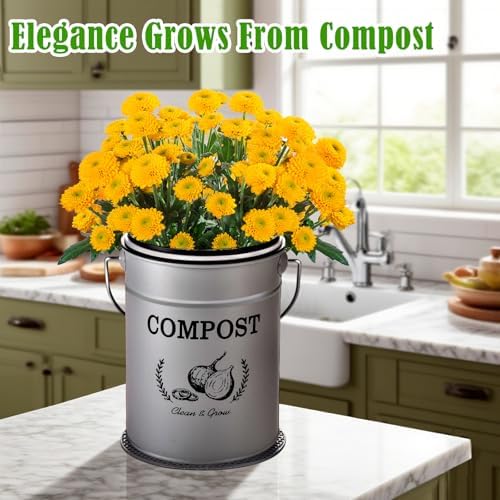 AOSION 1 Gallon Countertop Compost Bin for Kitchen with Lid,Odor Resistant - Image 2
