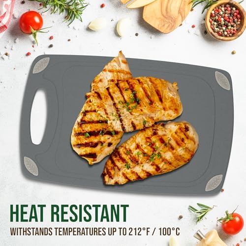 AXIOM CREATIONS 2-Piece Reversible Cutting Board Set Made with Natural Wheat Straw Fiber, Eco-Conscious Food Safe Kitchen Essentials, Gluten Free & BPA Free Chopping Boards for Kitchen - Image 5