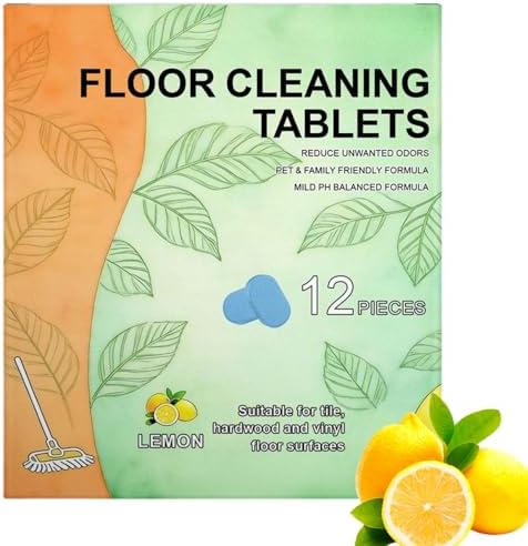 Floor Cleaning Tablets for Mopping, Multi-Surface Hard Floor Cleaner Pods for Wood, Tile & Marble, Quick Dry No Residue, Fresh Lemon Scent, Compatible with Robot Mops & Wet/Dry Vacuums (1pcs) by Unknown