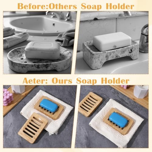 2 Pack Wood Soap Dish for Shower, Natural Wooden Bar Soap Holder - Image 6