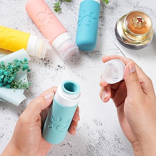 Zafit Travel Bottles for Toiletries, TSA Approved Travel Containers 3oz Leak Proof Travel Tubs Refillable Liquid Travel Accessories for Shampoo Conditioner Lotion Body Wash(Multicolored B) - Image 5