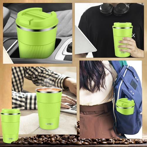 KETIEE Coffee Mug 12oz, Insulated Travel Mug with Leakproof Lid, Double Wall Vacuum Travel Coffee Mug Stainless Steel Reusable Coffee Cup for Hot and Iced Coffee Tea Water (Green) - Image 5