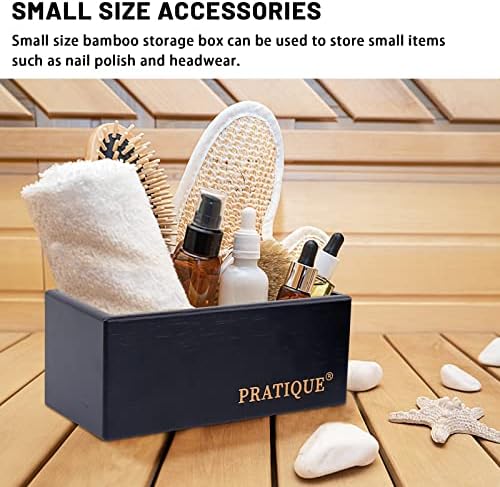 PRATIQUE Bamboo Drawer Organizer - Kitchen Utensil Organizer Silverware Tray Cutlery Holder，Office Desk Supplies and Accessories,5.9 * 3 * 2.6inch,Black - Image 5