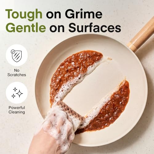Modu 6 Pack EcoCorn Dish Sponges Scrubbers – 100% Corn Fiber, Biodegradable Kitchen Scrub Pads for Multipurpose Household Cleaning, Odor-Free, Plastic-Free Kitchen Mesh Net (Thin & Foamy 6 Count) - Image 3