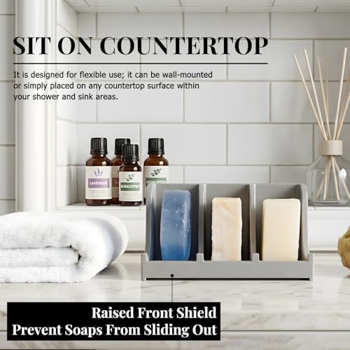Soap Holder for Shower Wall, 3-Compartment Soap Dish [Patent Pending] - Image 6