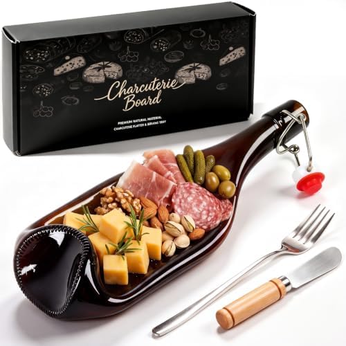 Bokon 1 Pcs Wine Gifts Melted Serving Tray, Brown, Small Beer Bottle by Bokon