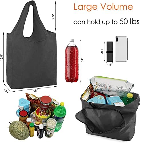 BeeGreen DIY Reusable Grocery Bags Bulk 10 Pack, Reusable Shopping Bags X-Large 50LBS, Machine Washable Kitchen Reusable Bags Heavy Duty, Foldable Tote Bags w Handles for Shopping - Image 3