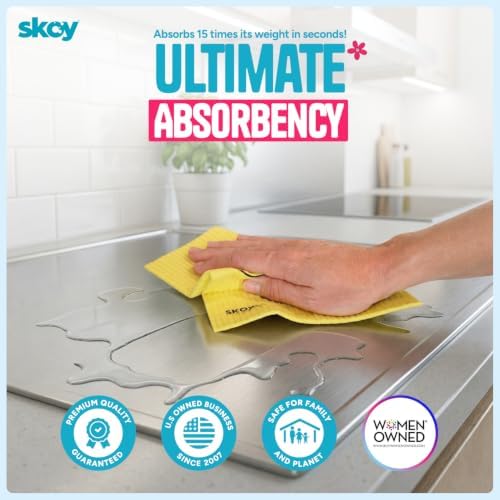Skoy Cloth, 8-Pack Versatile Swedish Dishcloths for Kitchen and Household Use, Reusable Cleaning Cloths, Planet-Friendly, Dishwasher and Dryer-Safe, Gray - Image 3