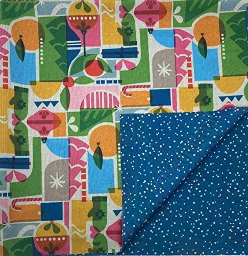 SHIKIWRAP Reusable Furoshiki Gift Wrap, 18-Inch, Shapes & Snow by ShikiWrap