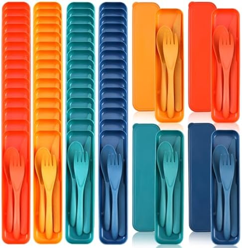 Jinei Reusable Travel Utensils Set Wheat Straw with Case,Elegant by Jinei