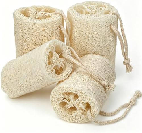 Natural Loofah Sponge, Organic Luffa Body Scrubber Bath Exfoliating, 4 inch by pisdoplop