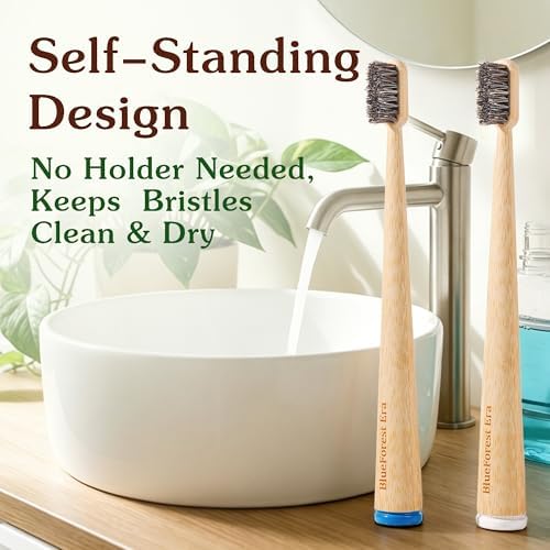 Horse Hair Toothbrush, All Natural Bamboo Toothbrush 4 Pack - Image 5