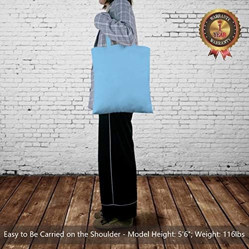 TOPDesign 24-Pack Economical 16"x15" Baby Blue Cotton Tote Bag, Lightweight Medium Reusable Grocery Shopping Cloth Bags, Suitable for DIY, Advertising, Promotion, Gift, Activity - Image 2