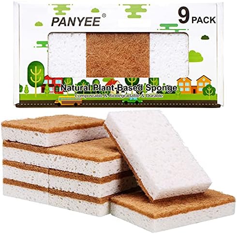Natural Sponges Kitchen 9Pack,Eco Friendly Non-Scratch Scrub Sponge,Biodegradable Sisal Scrubber with Compostable Dish Sponges for Kitchen Cleaning… by PANYEE