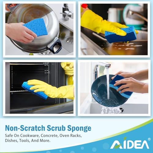 AIDEA Sponges Kitchen-72Count, Non Scratch Scrub Sponge, Dish Sponges - Image 5