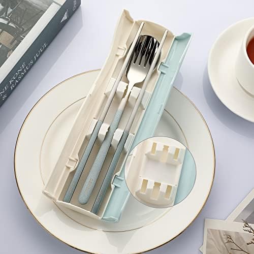 DEVICO Travel Utensils with Case, 4 Piece Portable Silverware Set for Work - Image 4