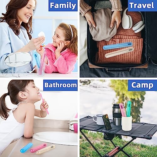 Hooqict 4 Pack Toothbrush Cases Travel Toothbrush Holder Portable Toothbrush Container Plastic Protector Cover Case for Traveling, Camping, Home, School, Business - Image 4