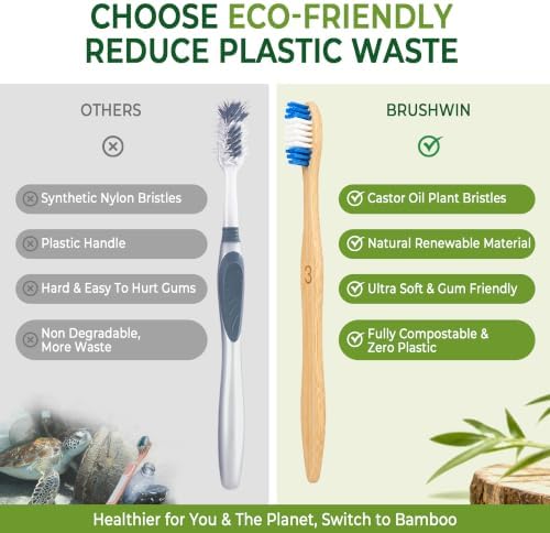 Bamboo Toothbrushes, Dual Bristle Soft & Medium, Deep Clean - Image 6
