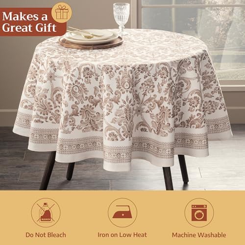 Maison d' Hermine Table Cloth Round Table Reusable 100% Cotton 63" Diameter - Image 5