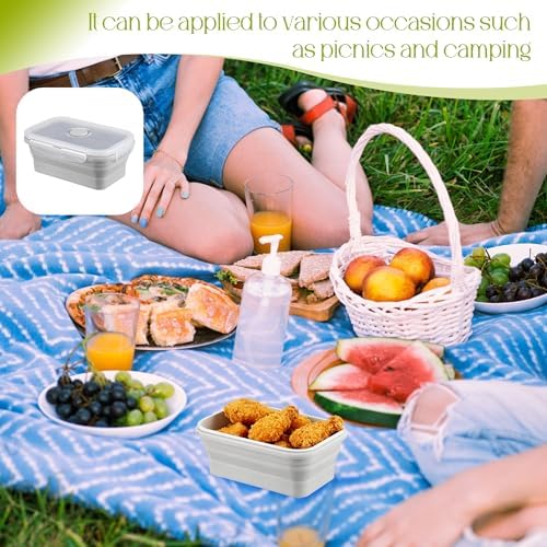 10Pcs Silicone Collapsible Food Storage Containers with Airtight Lids,17oz - Image 4