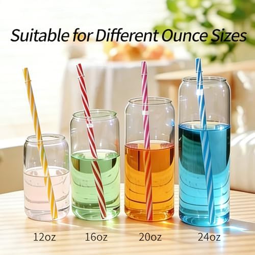 25 Pack 9.05" Plastic Reusable Replacement Drinking Straws - Image 4
