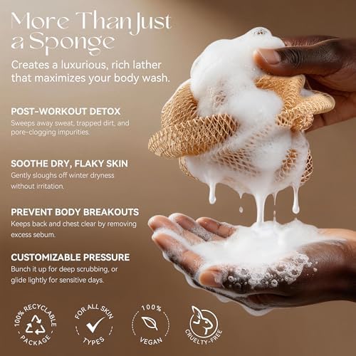 CORATED African Net Sponge Authentic, Shower Loofah Exfoliating Bath Sponge - Image 3