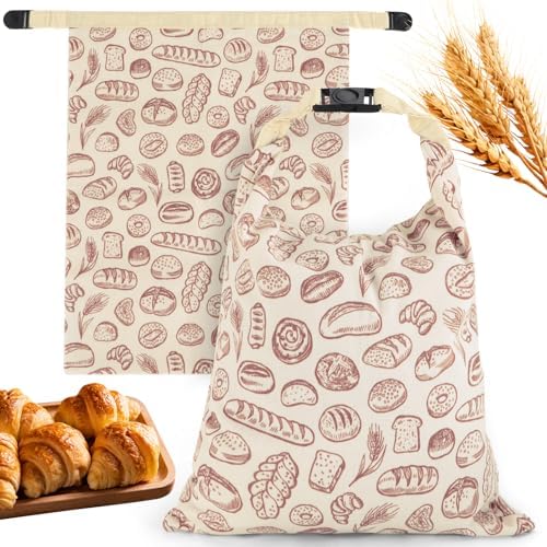 2 PACK Beeswax Sourdough Bread Bags for Homemade Bread, Reusable Cotton Beeswax Bread Bag Portable Waxed Storage All Natural Bees Wax Linen Bag Keep Fresh,13''×17'', 02 by PICcircuit