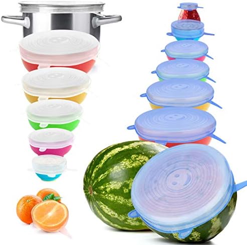 Silicone Stretch Lids, 14 PCS 7 Sizes Reusable Bowl Covers for Food Storage by YXYL