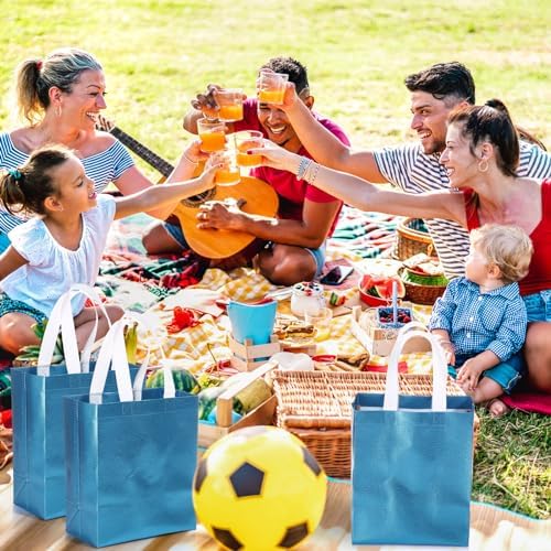 Eccliy 80 Pcs Reusable Gift Bags, Medium, Lake Blue - Image 2