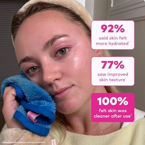 The Original MakeUp Eraser PRO, Effortlessly Remove All Makeup Using Only Water, Including Waterproof Mascara, Eyeliner, Foundation, Lipstick, Sunscreen,and More! Berry Blue, 1ct - Image 5