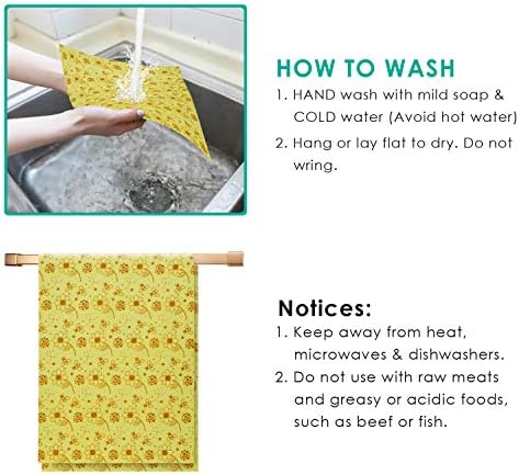 Reusable Beeswax Food Wraps, 13x39 Inch Eco-Friendly Beeswax Wraps for Bread Sustainable Food Storage Wraps Beeswax Paper Roll for Sandwich, Cheese - Image 4