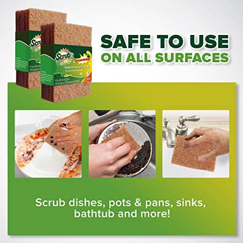 SCRUBIT Natural Scouring Pads (12 Pack) - Eco Friendly Scrubbing Pads for Kitchen Cleaning, Dishes, and Pots - Non-Scratch Kitchen Scrubbers - 100% Natural Sisal Fibers (12 Pack) - Image 6