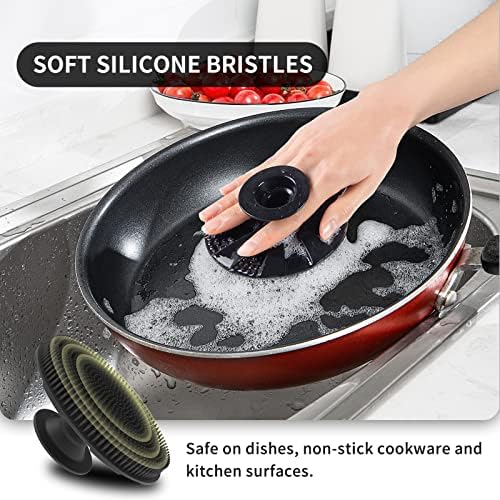 Silicone Dish Scrubber, Non-Scratch Scrub Spong for Washing Dish, Pot, Pan - Image 3