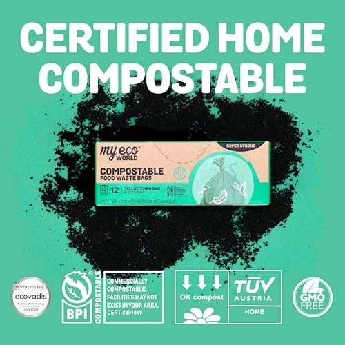 MyEcoWorld® Compostable Kitchen Waste Bags - 300 Count - 100% Certified Compostable - 3 Gallon - Super Strong - Leak Proof - Unscented - Easy to Open - Image 5