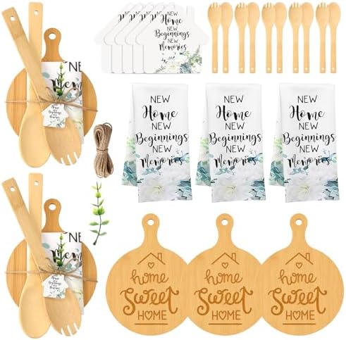 Geelin 31 Pcs Housewarming Gift Set, Round Cutting Board Towels by Geelin