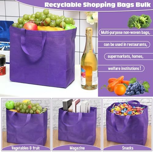 Windyun Reusable Grocery Bags Non Woven with Handles - Image 5