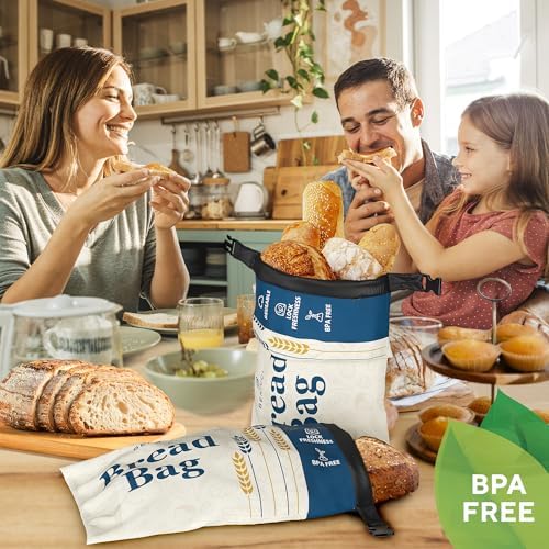 Reusable Bread Bags for Homemade Bread 2 Pack, Freezer Safe Sourdough Bag - Image 6