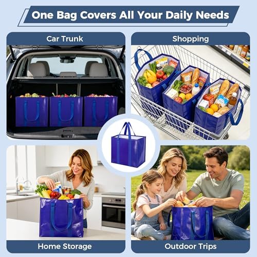 Reusable Grocery Bags, Waterproof & Foldable Shopping Bags Stand Upright - Image 6