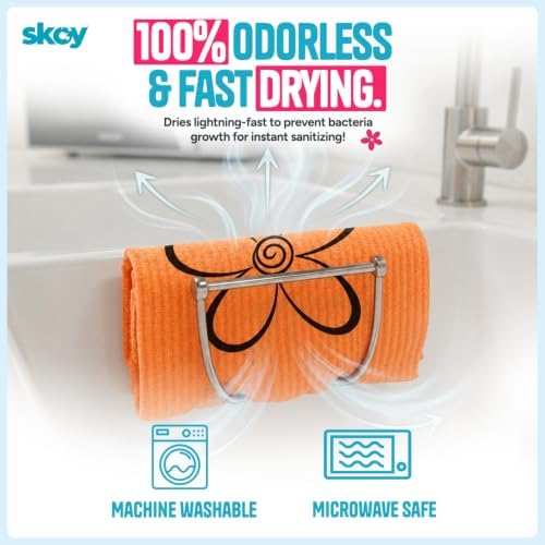Skoy Cloth, 8-Pack Versatile Swedish Dishcloths for Kitchen and Household Use, Reusable Cleaning Cloths, Planet-Friendly, Dishwasher and Dryer-Safe, Yellow - Image 4
