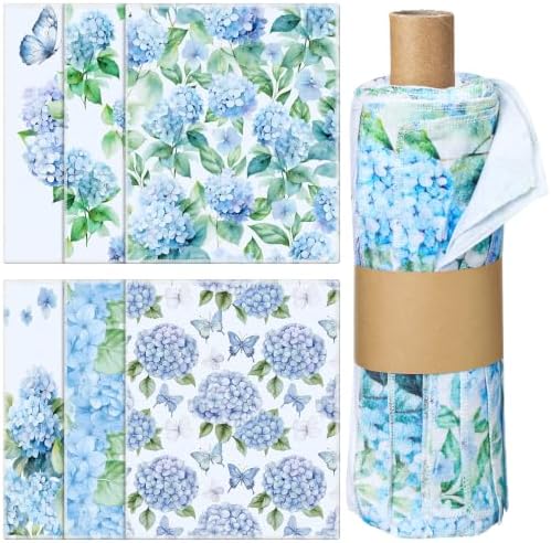 36 Pack Reusable Kitchen Cloths Cotton Towels, Hydrangea by Noveread
