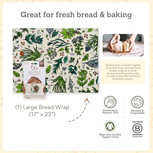 Bee's Wrap Beeswax Bread Wrap - Herb Garden - Image 4