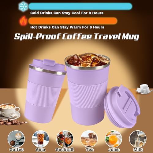 Vacuum Insulated Stainless Steel Travel Coffee Mug,Leak Proof Cup with Lid - Image 3