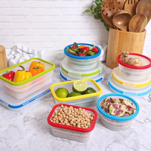 ECOBERI Collapsible Food Storage Containers with Lids, 5 Piece, 12-40 oz - Image 3