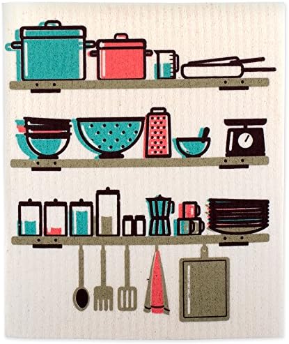 DII Swedish Dishcloths for Kitchen & Cleaning, Reusable, Machine Washable & Dishwasher Safe, Biodegradable, 7.75 x 6.75, Utensils, 3 Piece - Image 2