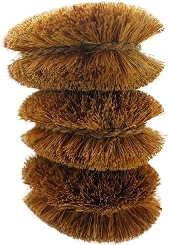 Pack of 3 Tawashi Vegetable Brushes Natural Coconut Fiber, Japanese Design, Ideal for Fruits, Veggies and Household use with Wire Hanging Loop by SKARBY by SKARBY