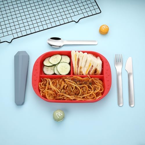 DEVICO Utensils for Lunch Box, 4Pcs Travel Silverware Set with Case, Blue - Image 2