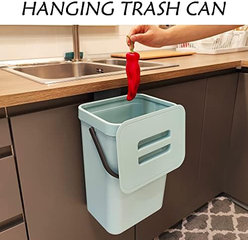 stonespace Compost Bin Kitchen, 3.2 Gallon Under Sink Trash Can, Blue - Image 3